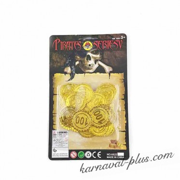 Набор пиратских золотых монет в упаковке